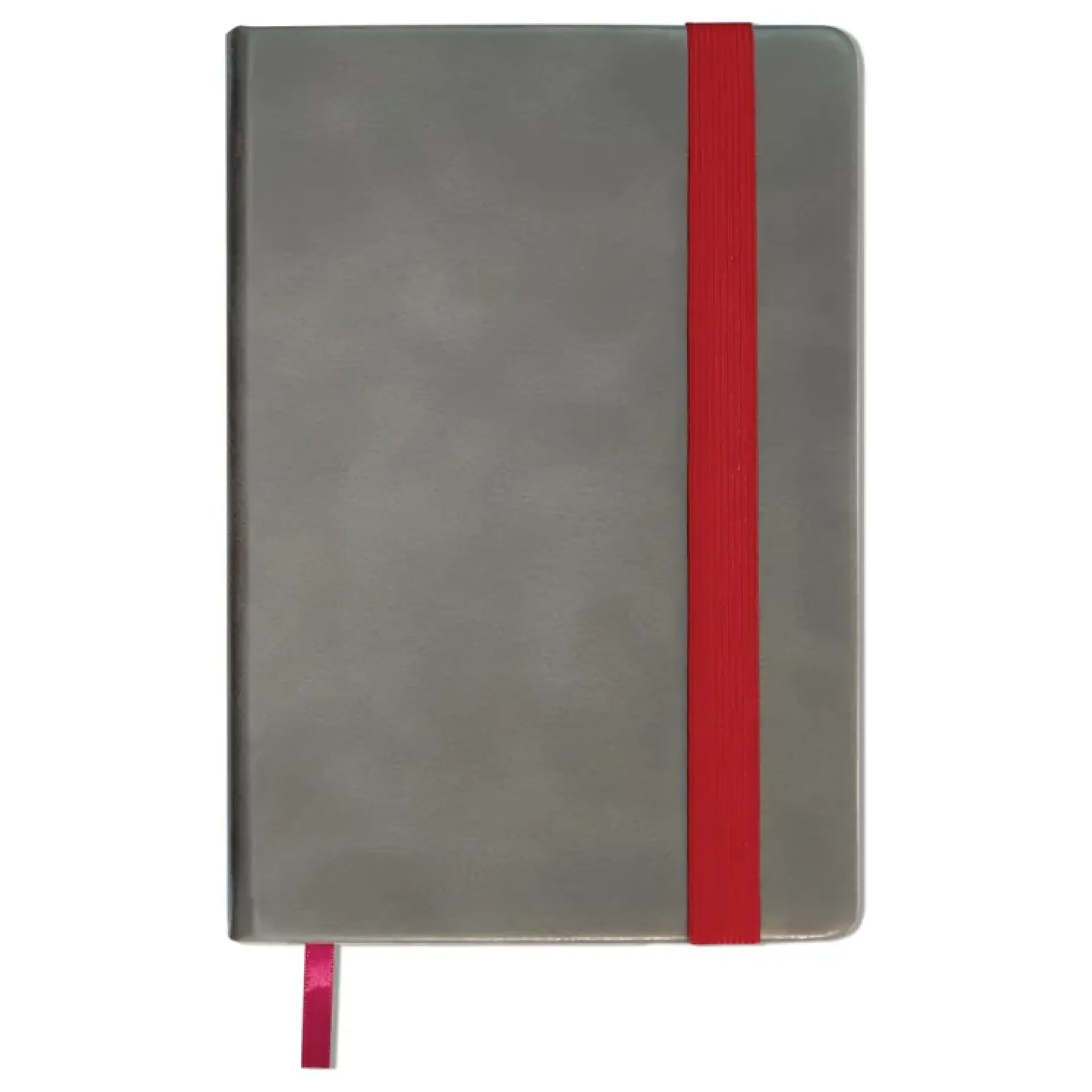 PU Leather A5 Notebook (Gray with Maroon Ribbon)Poster