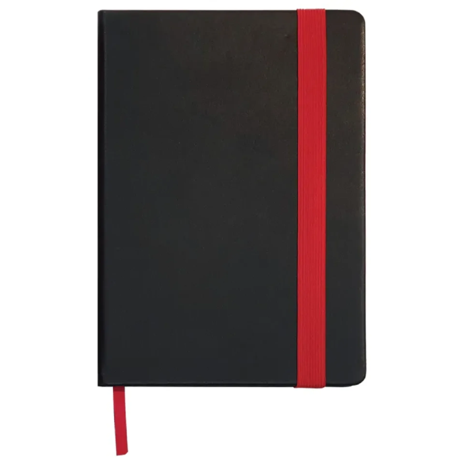 PU Leather A5 Notebook (Black with Red Ribbon) logo