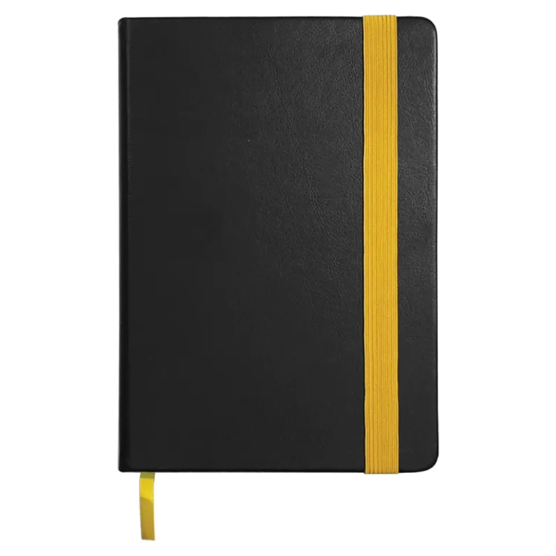 PU Leather A5 Notebook (Black with Yellow Ribbon) logo