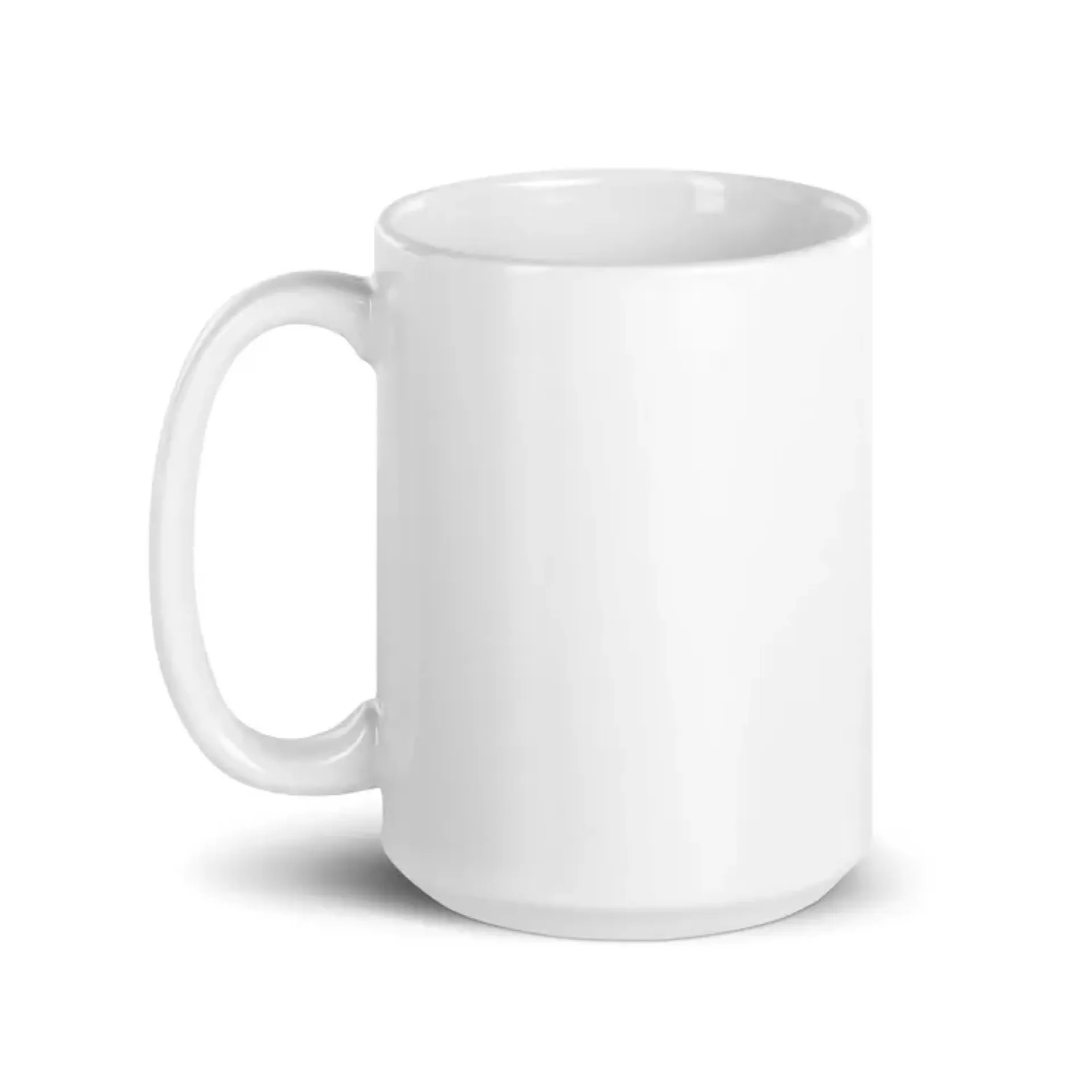 Tall White Ceramic Mug logo